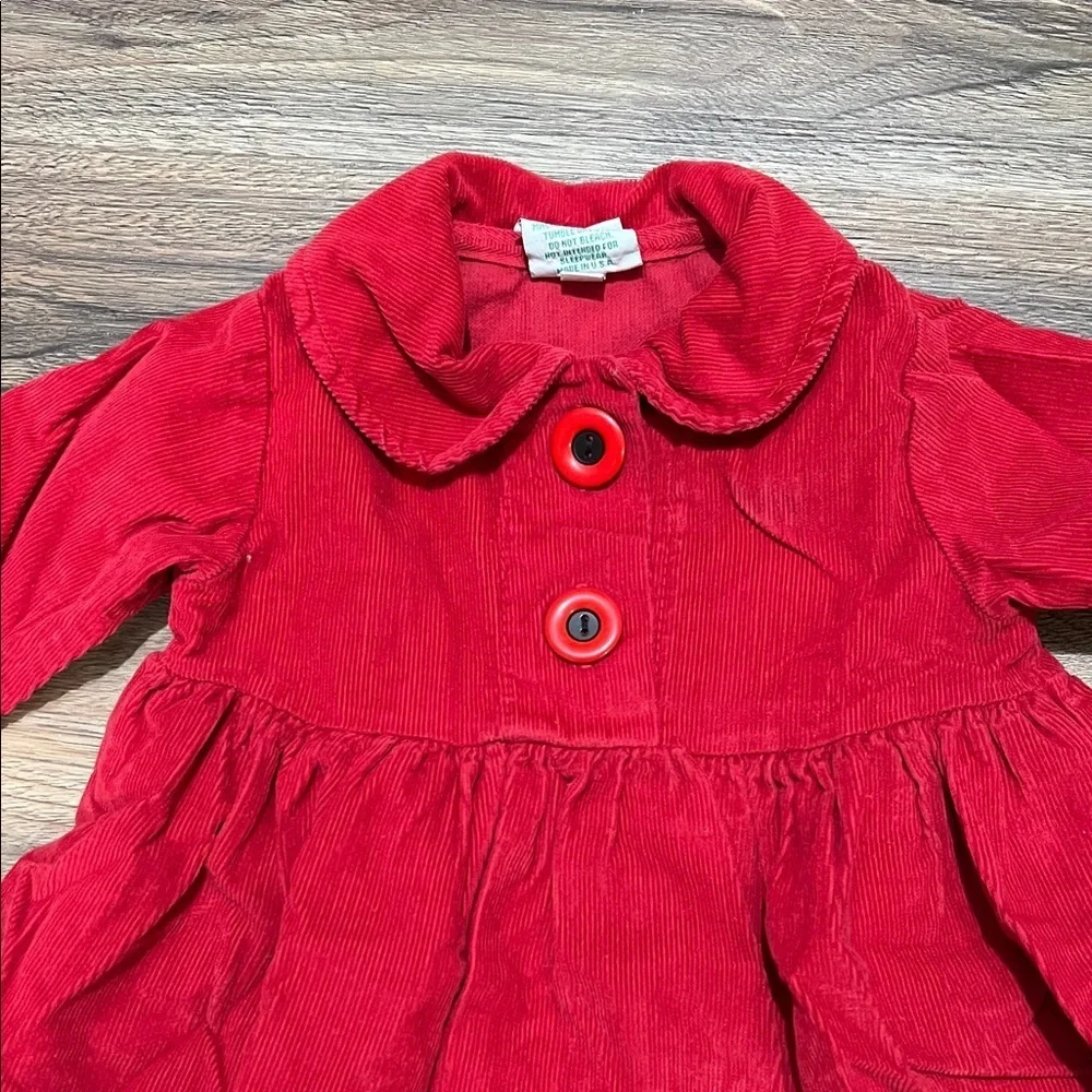 Red Corduroy Kids Dress